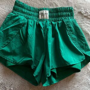 Green Offline Aerie Athletic Shorts